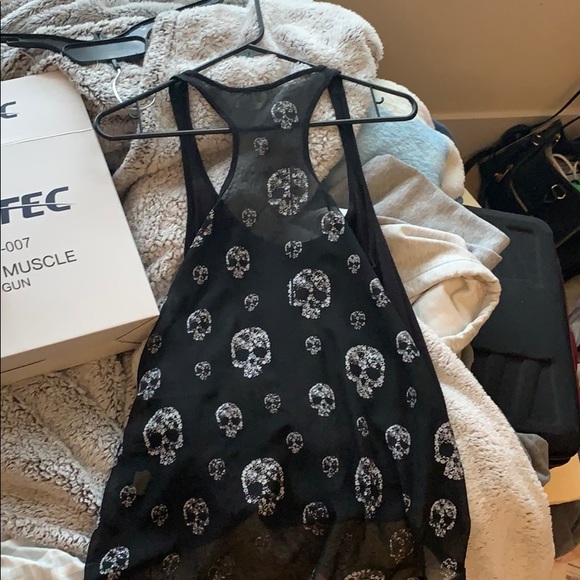 NEW SKULL TANK TOP SEE THROUGH - Picture 5 of 6
